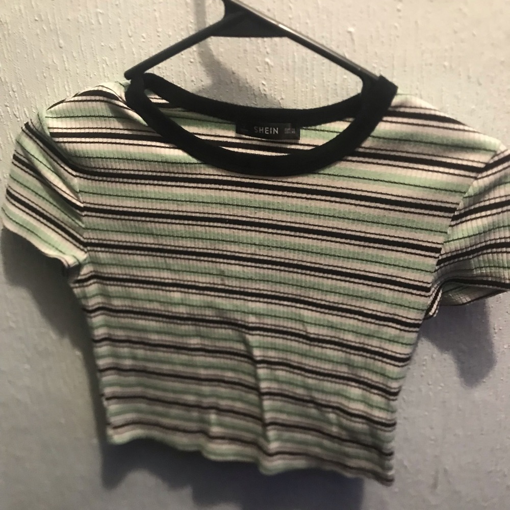 Striped Cropped SHEIN tee - tiny stain